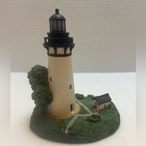 Lighthouse Figurine with Green and Black Accents